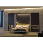 Uitgeklapte toestand in de avond / Met diverse opties getoond.